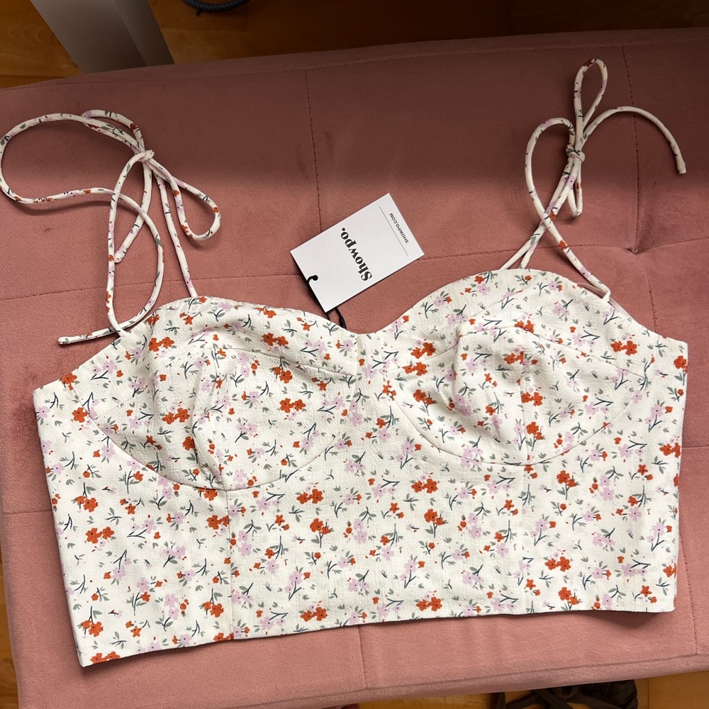 Showpo floral bustier style crop top
